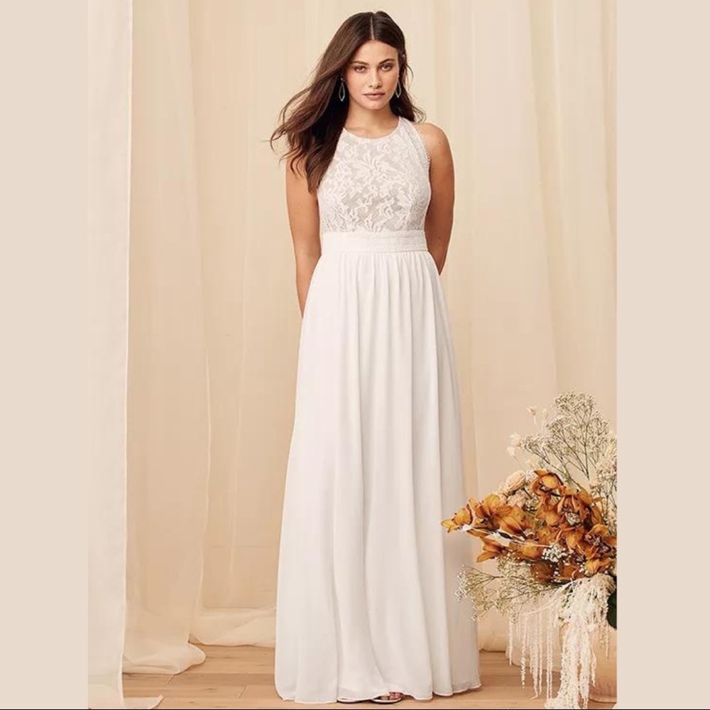 NWT Forever and Always White Lace Maxi Dress Size L